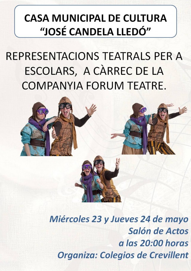 REPRESENTACIONES TEATRALES PARA ESCOLARES, A CARGO DE LA COMPAÑÍA FORUM TEATRO.