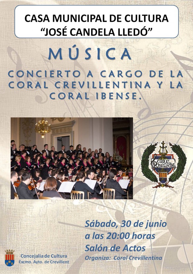 CONCIERTO A CARGO DE LA CORAL CREVILLENTINA Y LA CORAL IBENSE.