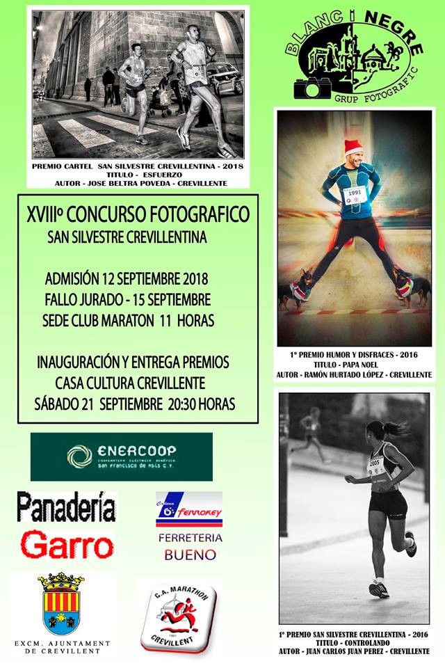 EXPOSICIÓN FOTOGRÁFICA DEL XVIII CONCURSO FOTOGRÁFICO “SAN SILVESTRE CREVILLENTINA” DEL GRUP FOTOGRÀFIC BLANC I NEGRE.