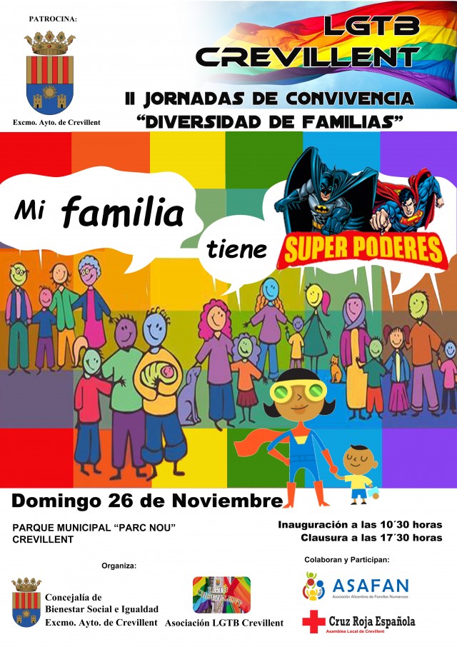 El Ayuntamiento de Crevillent y la Asociación LGTB organizan las II Jornadas de Convivencia de Familias Diversas