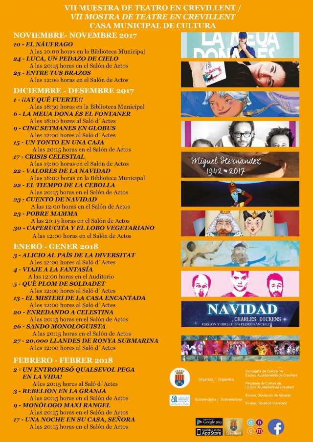 En la Casa Municipal de Cultura mañana viernes se inicia la VII Muestra de Teatro en Crevillent