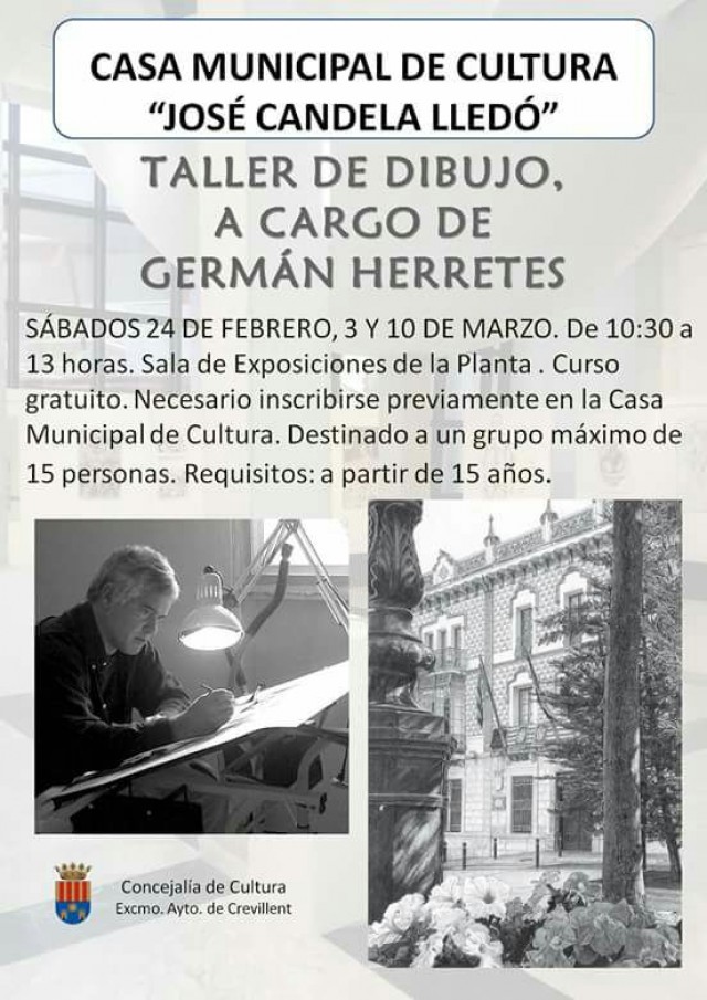 La Concejalía de Cultura presenta un nuevo taller de dibujo en la Casa Municipal de Cultura “José Candela Lledó”