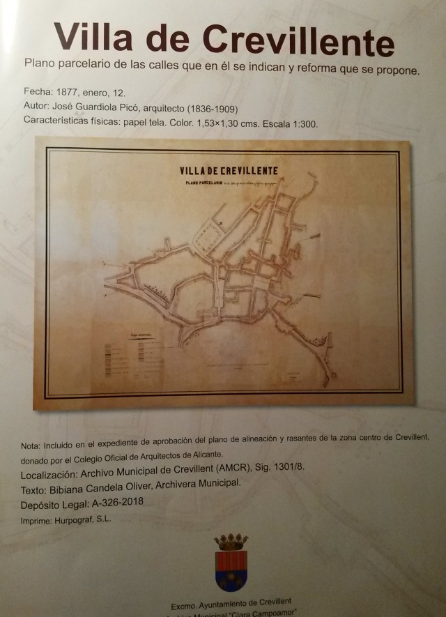 El Archivo Municipal publica el plano de Crevillent del año 1877
