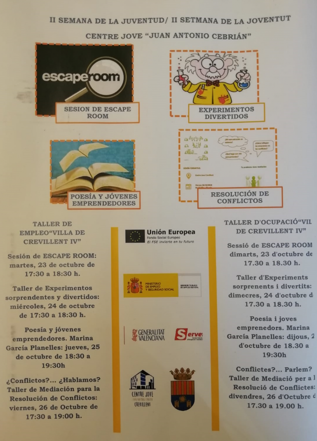Los alumnos del Taller de Empleo “Villa de Crevillent IV” organizan varias actividades de la II Semana de la Juventud