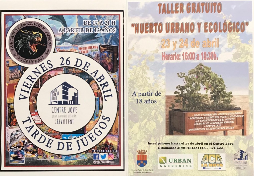 Juventud ofrece dos talleres en el Centre Jove durante la semana de Pascua