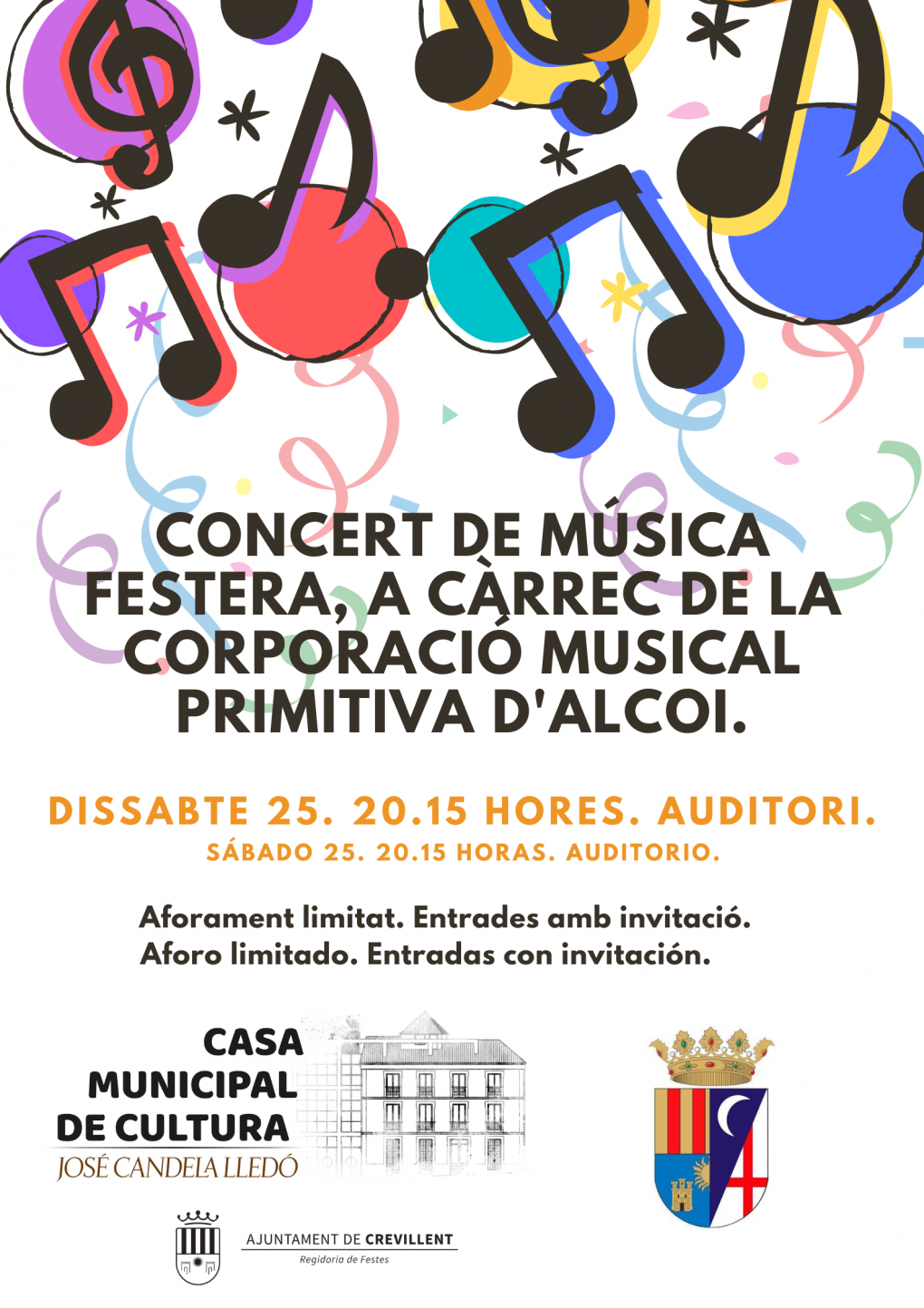 CONCERT DE MÚSICA FESTERA, A CÀRREC DE LA CORPORACIÓ MUSICAL PRIMITIVA D'ALCOI.