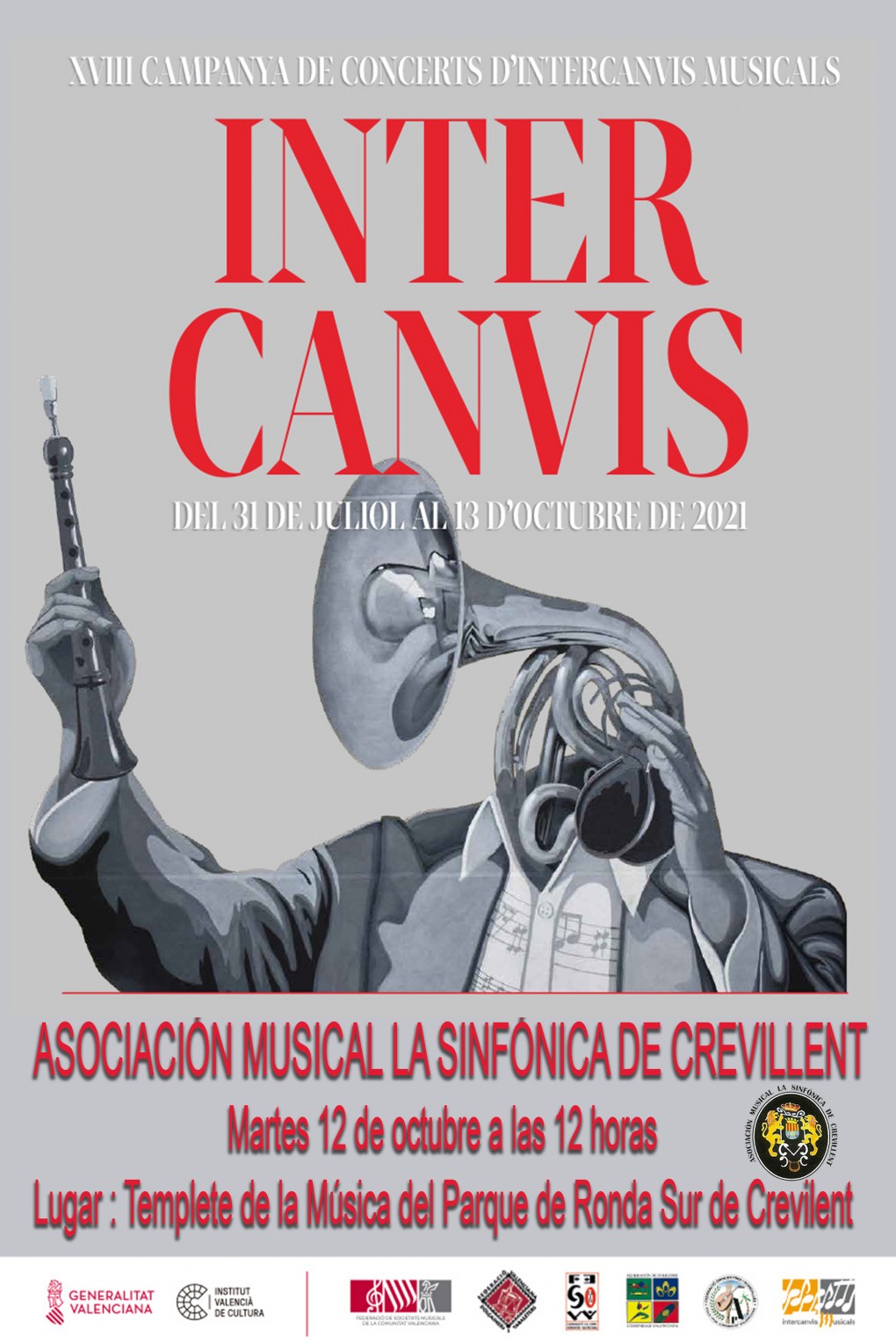 CONCERT A CÀRREC DE L'ASSOCIACIÓ MUSICAL “LA SIMFÒNICA” DE CREVILLENT, DINS DE LA XVIII CAMPANYA D'INTERCANVIS MUSICALS 2021.