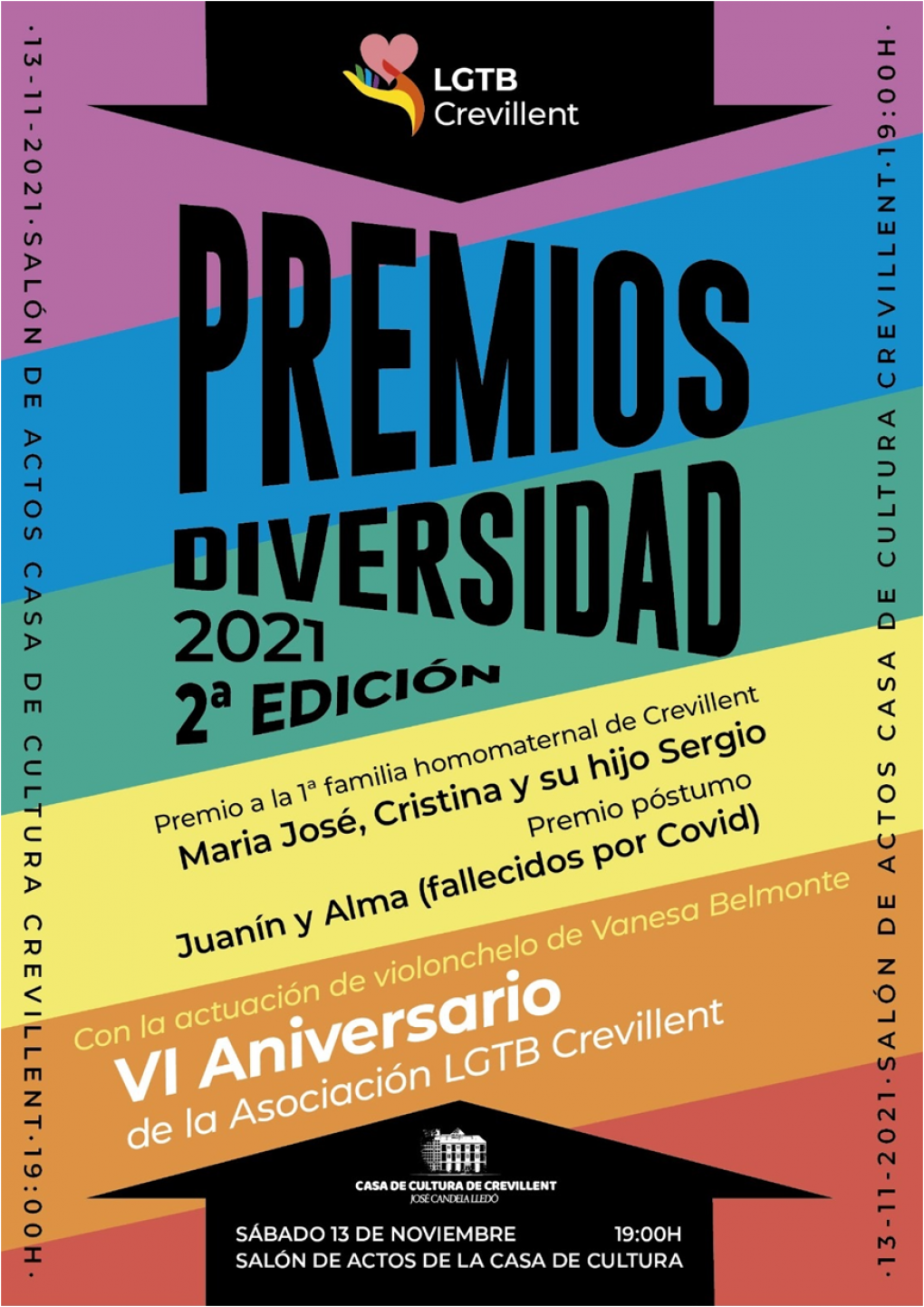 ACTO DE ENTREGA DE PREMIOS DIVERSIDAD LGTB CREVILLENT-2021 SEGUNDA EDICIÓN.