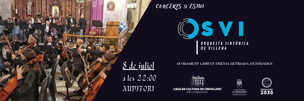 CONCERTS D’ESTIU: CONCERT PER A PIANO I ORQUESTRA DE RECHMANINOFF A CÀRREC DE LA OSVI (ORQUESTRA SIMFÒNICA DE VILLENA)