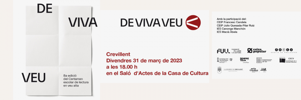 CERTAMEN ESCOLAR DE LECTURA EN VEU ALTA “DE VIVA VEU”.