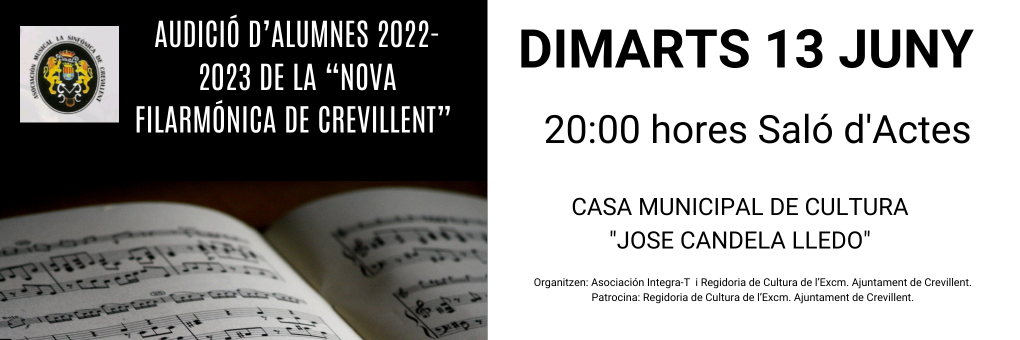 AUDICIÓ D’ALUMNES 2022-2023 DE LA “NOVA FILARMÓNICA DE CREVILLENT”.