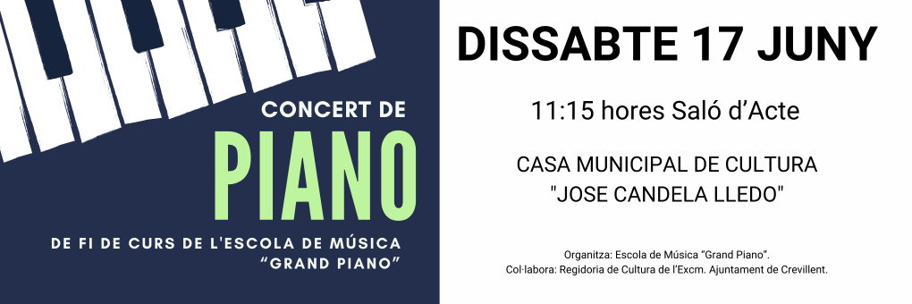 CONCERT DE PIANO DE FI DE CURS DE L’ESCOLA DE MÚSICA “GRAND PIANO”.