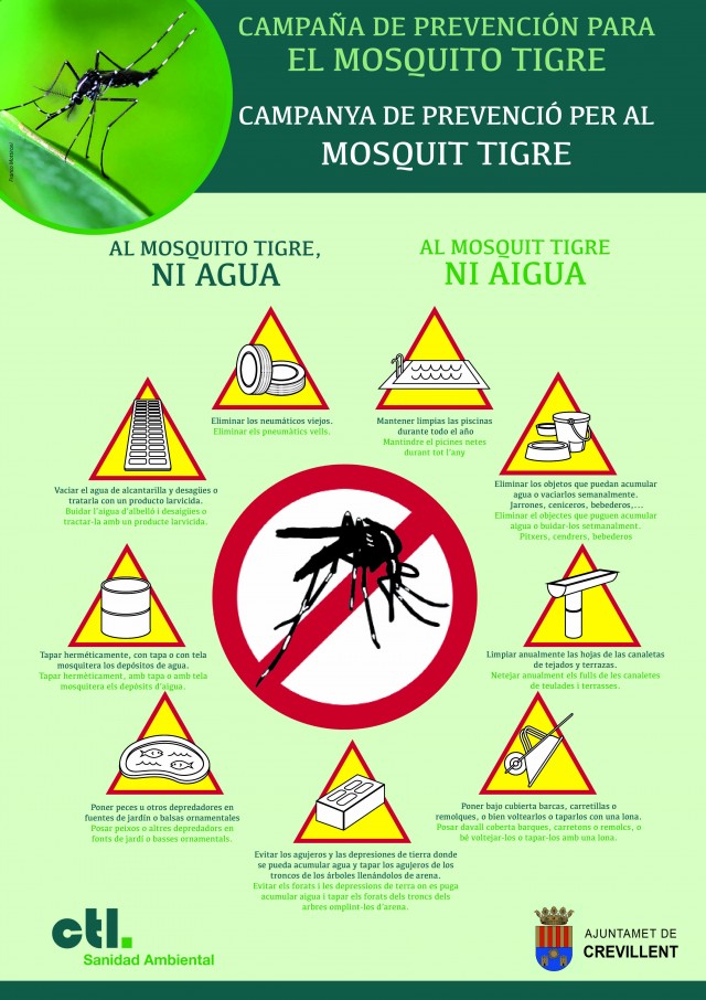 El Ayuntamiento de Crevillent realiza una campaña de prevención y control del mosquito tigre