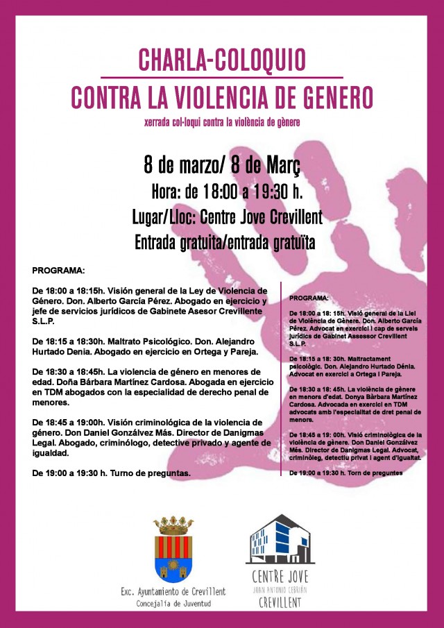 El Centre Jove acoge el 8 de marzo una charla – coloquio sobre violencia de género