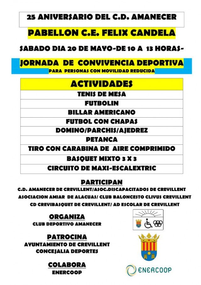 Jornada de convivencia deportivaorganizada por el club Deportivo Amanecer