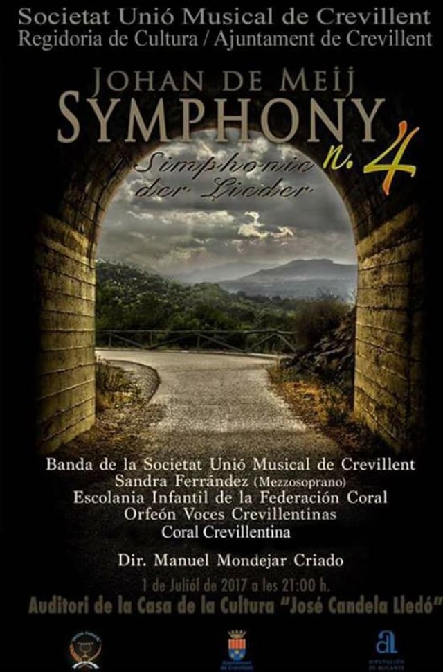 SYMPHONY Nº 4 “Sinfonie der Lieder”, del compositor Johanes de Meij  este sábado en el Auditorio Municipal