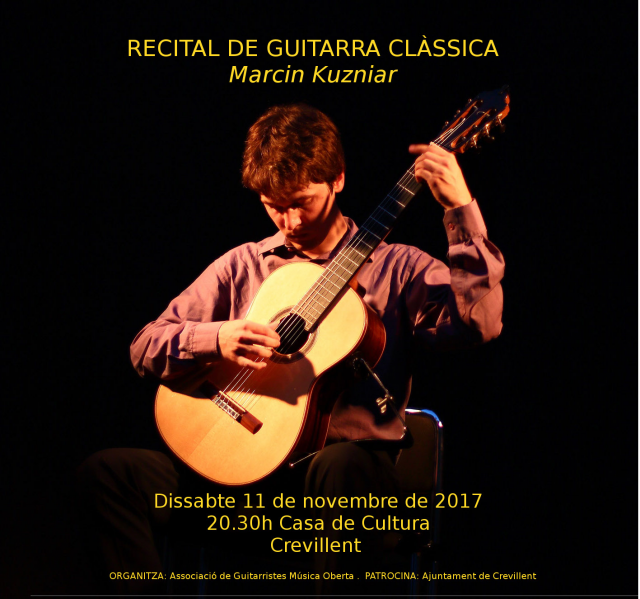 Este sábado recital de guitarra clásica a cargo del guitarrista polaco Marcin Kuzniar