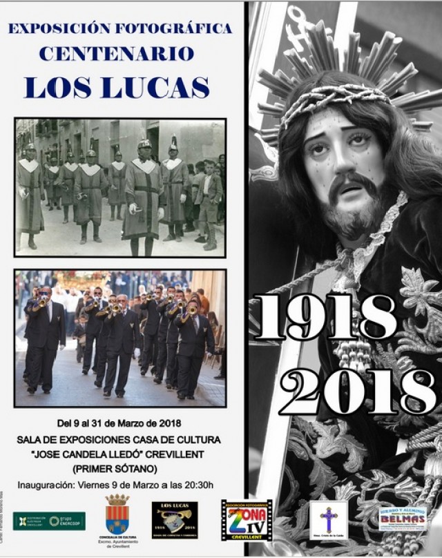 La Banda de cornetas y tambores “Los Lucas” celebra su centenario con la exposición de fotografías expuesta en la Casa Municipal de Cultura “José Candela Lledó”