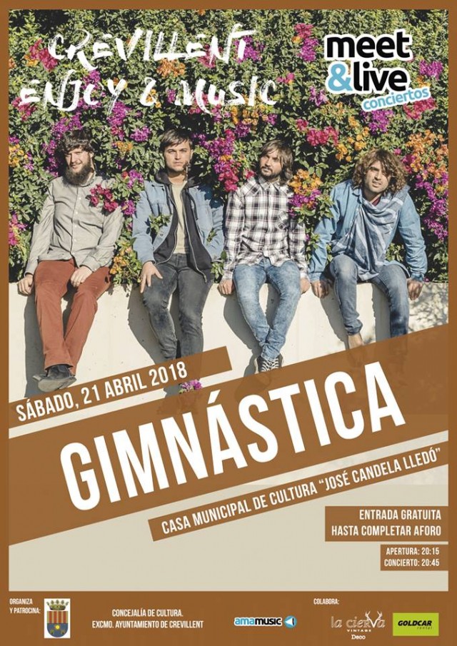Este sábado continúa en Crevillent “Enjoy&Music con el grupo de rock-pop “Gimnástica”