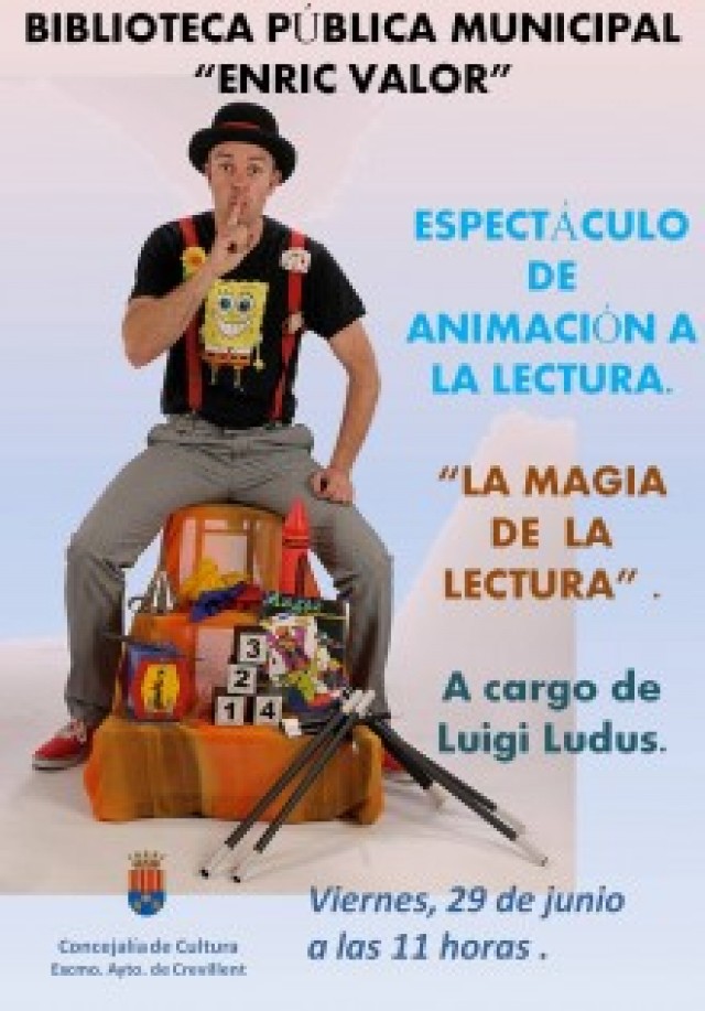 La Biblioteca Municipal presenta mañana un espectáculo de animación a la lectura bajo el título “La magia de la lectura” a cargo de Luigi Ludus