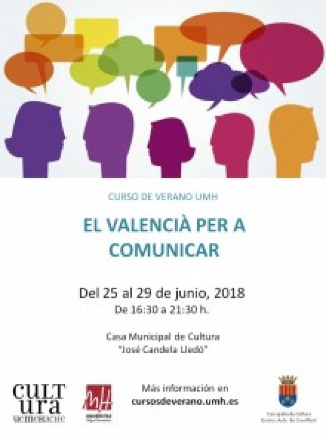 “El valencià per a comunicar” es el Curso de Verano de la UMH impartido en Crevillent del 25 al 29 de junio