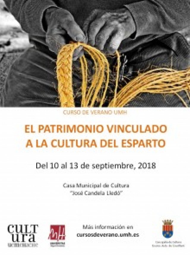 La Casa Municipal de Cultura alberga el curso de verano de la Universidad Miguel Hernández “El patrimonio vinculado a la cultura del esparto”