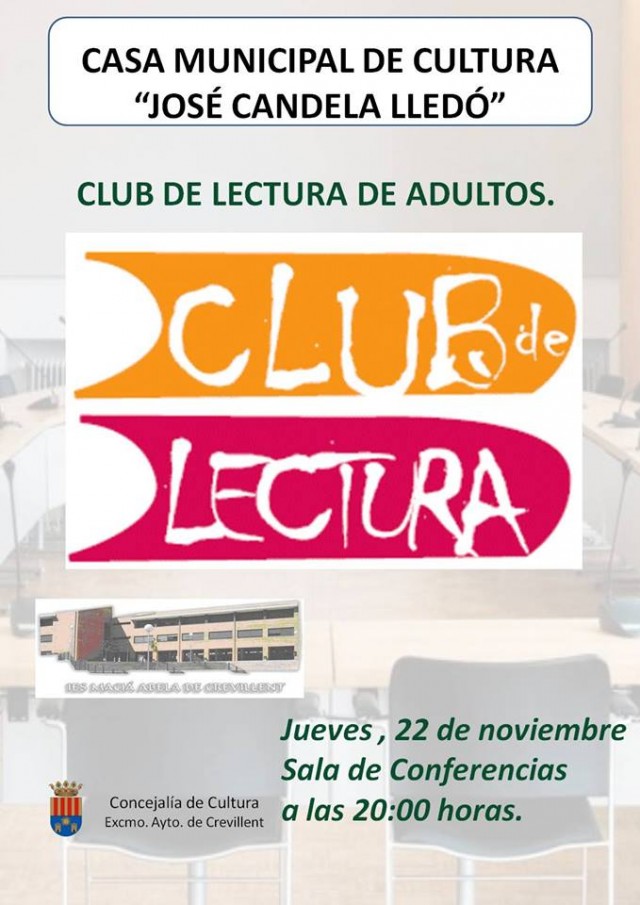 La Casa Municipal de Cultura “José Candela Lledó” acoge mañana jueves el club de Lectura de Adultos y un concierto  de la Sinfónica Big Band
