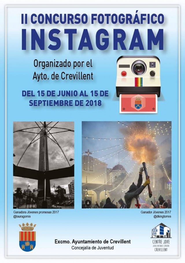La Concejalía de Juventud del Ayuntamiento de Crevillent anuncia la entrega de premios del II Concurso Fotográfico de Instagram el día 14 de noviembre