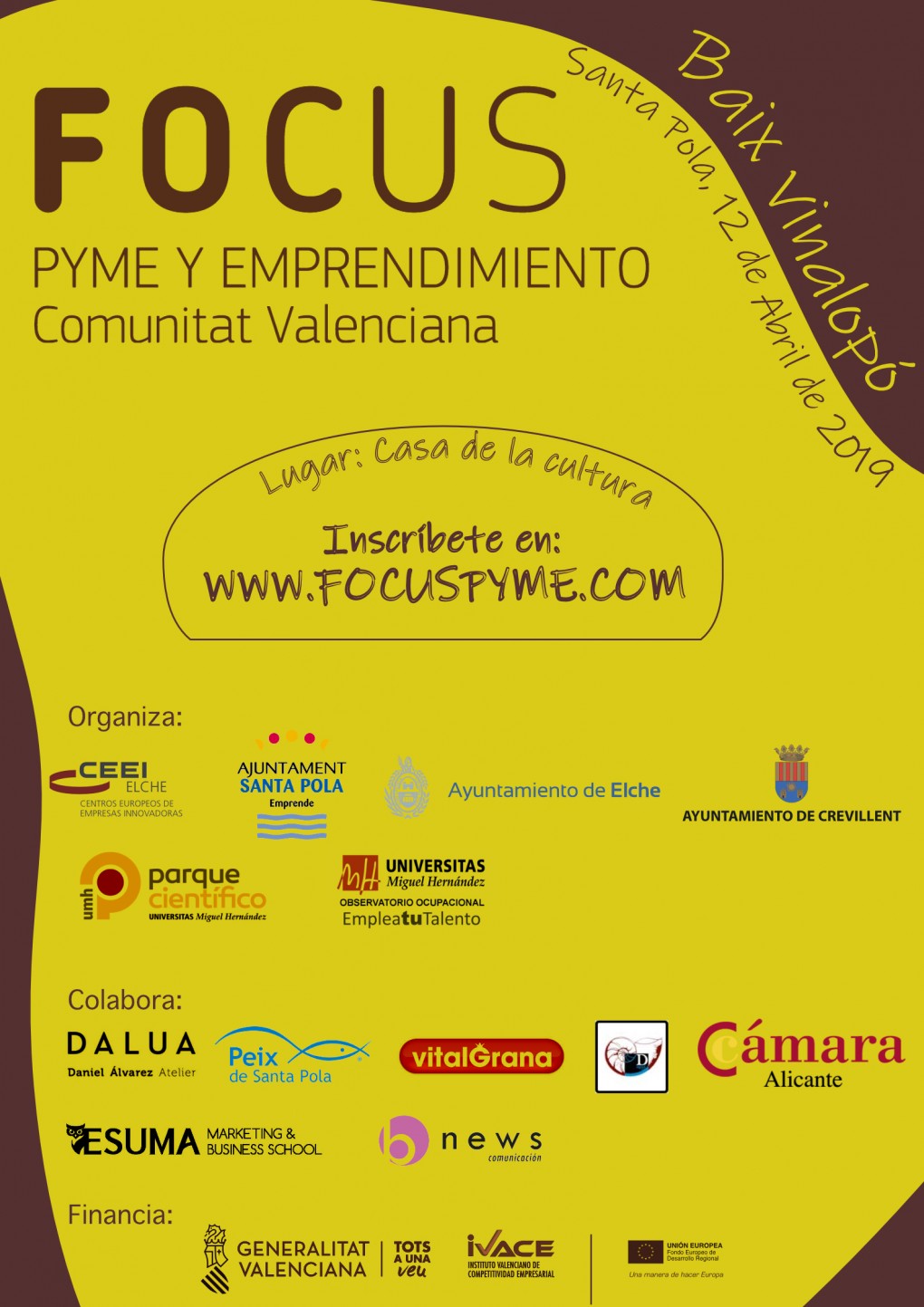 Crevillent participará en el evento Focus Pyme y Emprendimiento Baix Vinalopó 2019