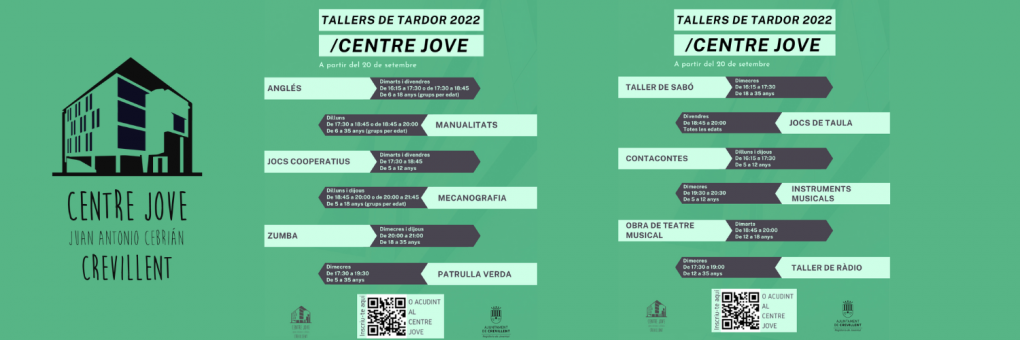 El Centre Jove ofereix 12 nous tallers per a tancar el 2022