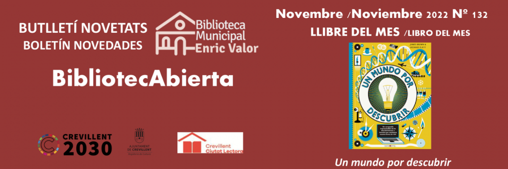 La Biblioteca Municipal de Crevillent presenta el butlletí de novetats de novembre