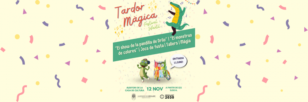 Joventut organitza el festival infantil Tardor Màgica amb els espectacles de “Drilo el Cocodrilo” i “El monstruo de colores”