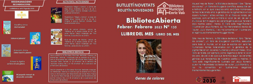 La Biblioteca Municipal presenta el butlletí de novetats de febrer
