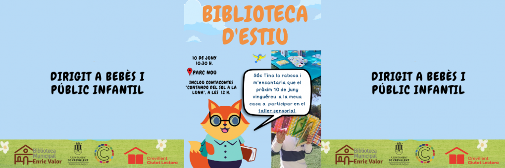 “Biblioteca d’estiu” incorpora un taller de contes sensorials per a bebés en el Parc Nou