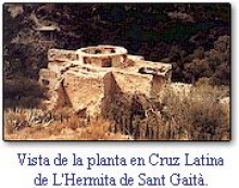 Vista de la planta en Cruz Latina de L'Hermita de Sant Gaità